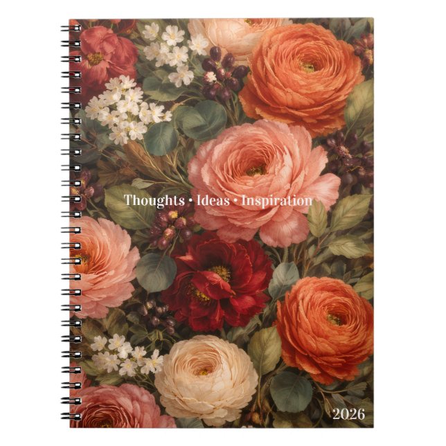 Personalized Floral Botanical Journal Women's Day  Anteckningsbok (Framsidan)