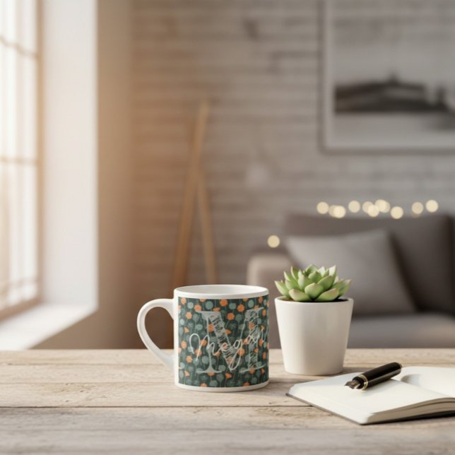 Personalized Floral Coffee Mini Mug Espressomugg (Skapare uppladdad)