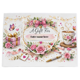 Personalized Floral Gift Bag With Custom Name