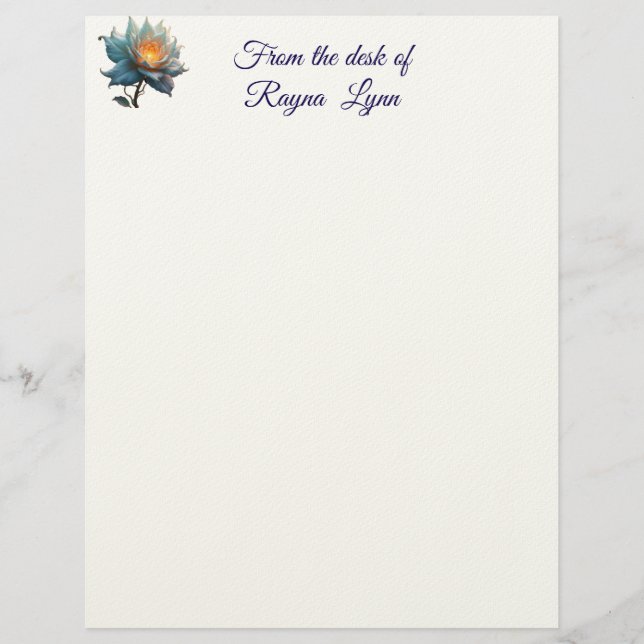 Personalized Floral Letterhead Brevhuvud (Framsida)