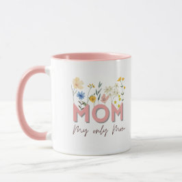 Personalized Floral Mom Mug . Mugg