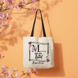 Personalized Floral Mommy Tote Bag Tygkasse