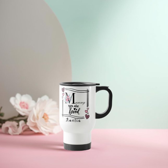 Personalized Floral Mommy Travel Mug Resemugg (Skapare uppladdad)