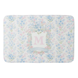 Personalized Floral Monogram Bath Mat Badrumsmatta