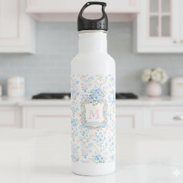 Personalized Floral Monogram Water Bottle