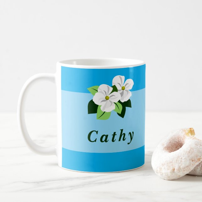 Personalized Floral Mug Kaffemugg (Med munk)