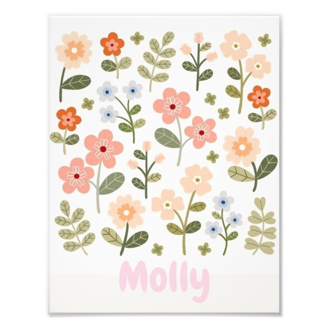 Personalized Floral Name Poster for Girls (Framsidan)