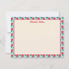 Personalized Floral Note Card Anteckningskort