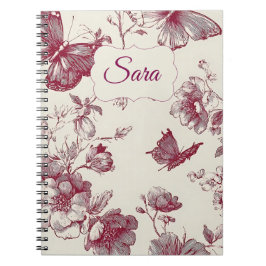 Personalized Floral Notebook – Custom Name Anteckningsbok