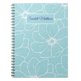 Personalized Floral Notebook with Name  Anteckningsbok