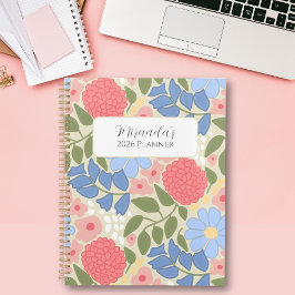 Personalized Floral Planner with Hard Cover