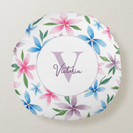 Personalized Floral Rund Kudde