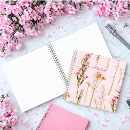 Personalized Floral Spiral Notebook