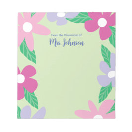 Personalized Floral Teacher Anteckningsblock