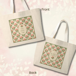 Personalized Floral Teacher Tote Bag • Custom Name Jumbo Tygkasse