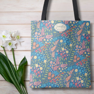 Personalized Floral Tote Bag | Gift for Her  Tygkasse