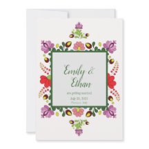 Personalized Folk Floral Wedding & Back Design