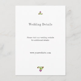Personalized Folk Floral Wedding Details Tilläggskort