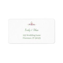 Personalized Folk Floral Wedding Greenery Design Adressetikett