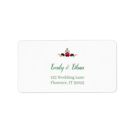Personalized Folk Floral Wedding Greenery Design Adressetikett