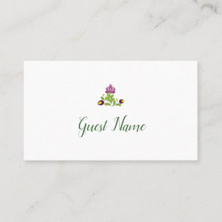 Personalized Folk Floral Wedding Place Card Placeringskort
