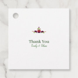 Personalized Folk Floral Wedding Thank You Gåvor Etiketter