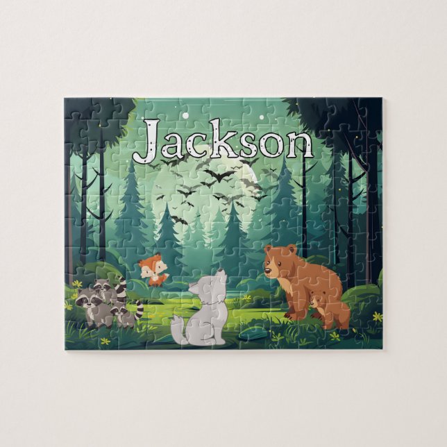 Personalized Forest Child Name Puzzle Pussel (Horisontell)