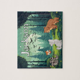 Personalized Forest Child Name Puzzle Pussel