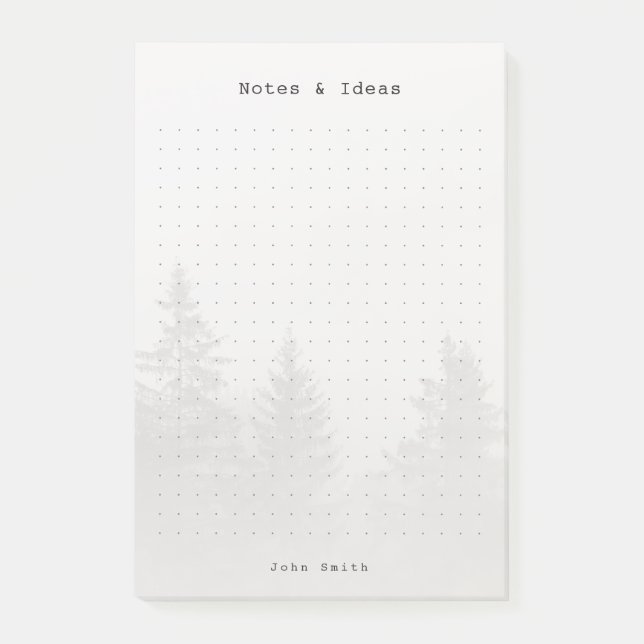 Personalized Forest Dot Grid Post-it Block (Framsida)