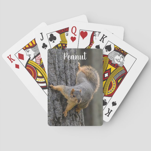 Personalized Fox Squirrel on a Tree Casinokort (Baksidan)