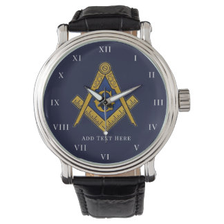 Personalized Freemason gift Square Compass Masonic Armbandsur