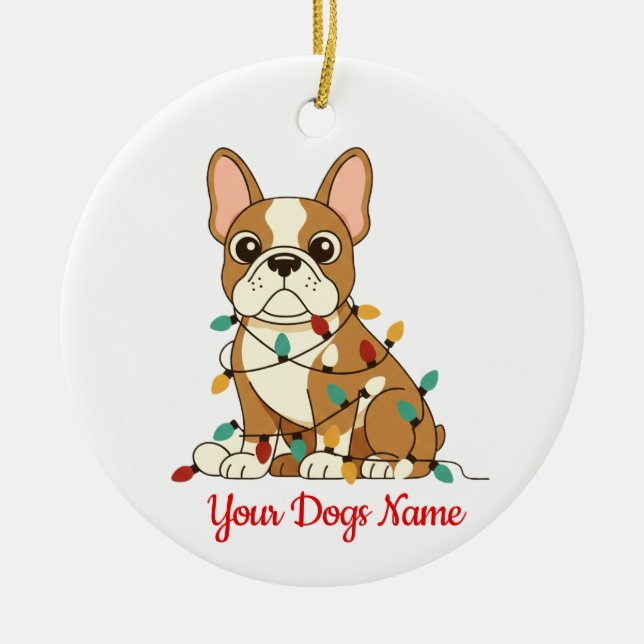 Personalized French Bulldog Christmas Ornament (Framsidan)