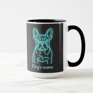 Personalized French Bulldog cyberpunk glow art Mugg