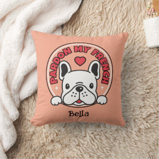 Personalized French Bulldog Funny Quote & Name Kudde