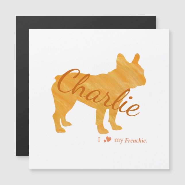 Personalized French Bulldog Pastel Orange Frenchie (Fram/baksida)
