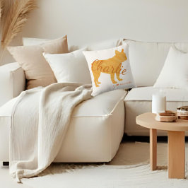 Personalized French Bulldog Pastel Orange Frenchie Kudde