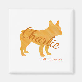 Personalized French Bulldog Pastel Orange Frenchie Magnet