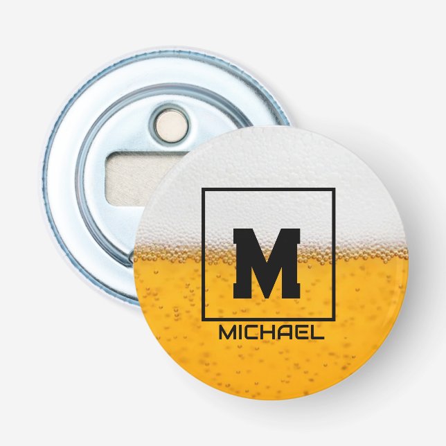 Personalized Frosted Beer Mug with Custom Name Flasköppnare (Framsidan)