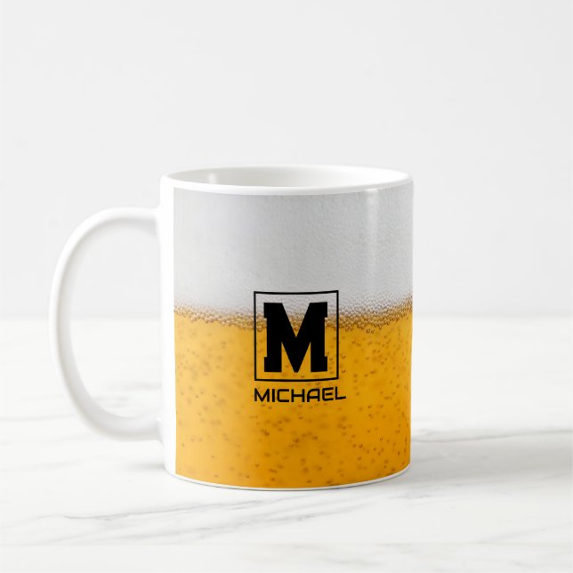 Personalized Frosted Beer Mug with Custom Name Kaffemugg (Vänster)