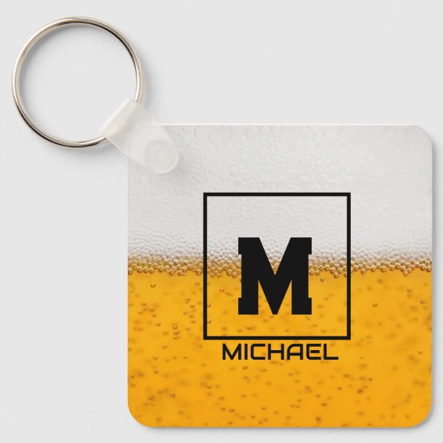 Personalized Frosted Beer Mug with Custom Name Nyckelring (Framsida)