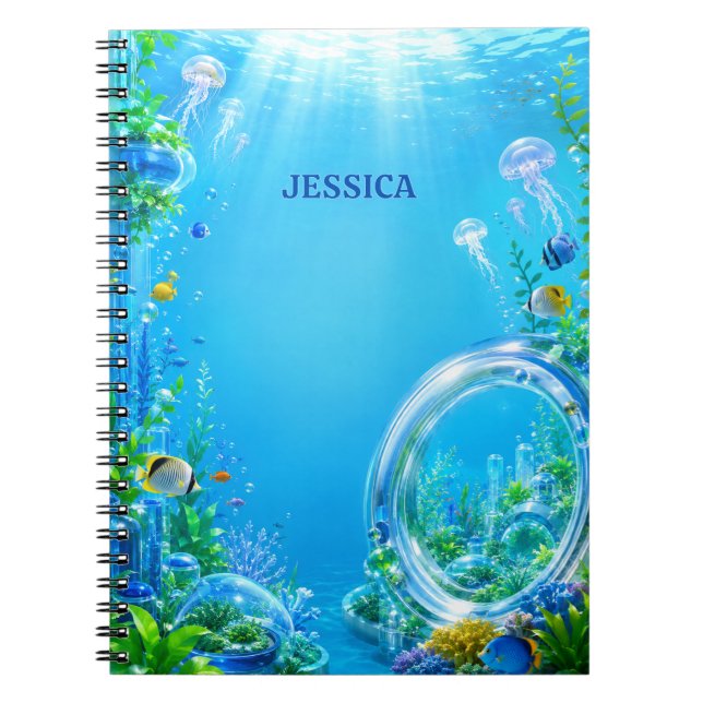 Personalized Frutiger Aero Name Notebook Anteckningsbok (Framsidan)