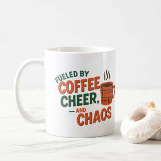 Personalized Fueled by Coffee, Cheer & Chaos Kaffemugg