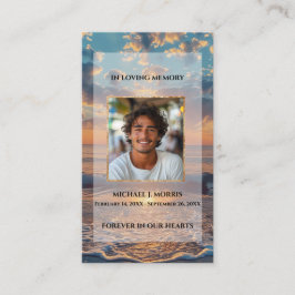 Personalized Funeral Prayer Card – Sunset Design Visitkort
