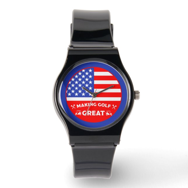 Personalized Funny American Golf Player Armbandsur (Framsida)