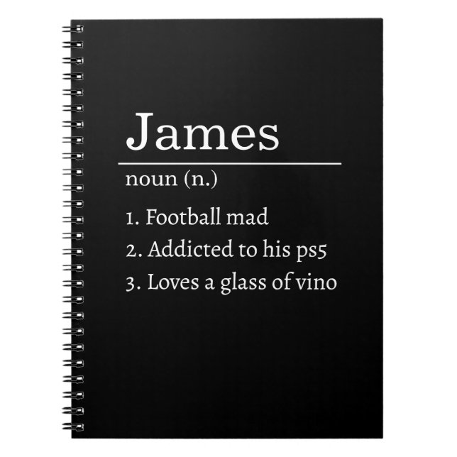 Personalized Funny Dictionary Definition Black  Anteckningsbok (Framsidan)