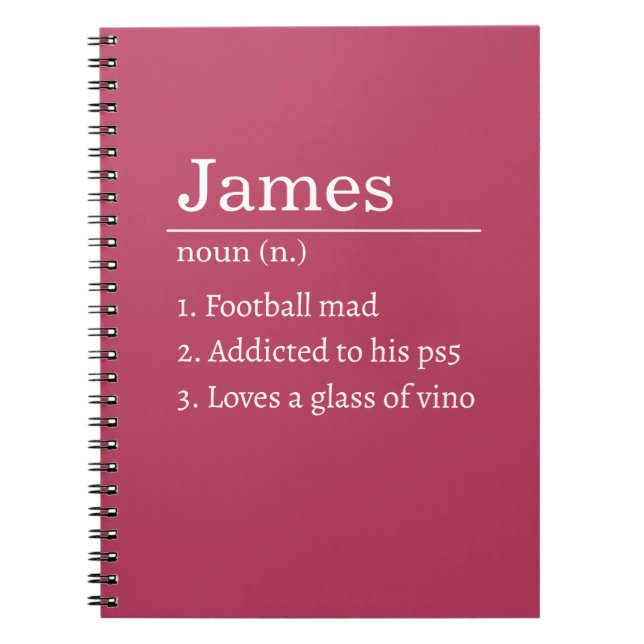 Personalized Funny Dictionary Definition Black  Anteckningsbok (Framsidan)