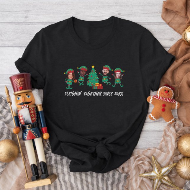 Personalized Funny Face Photo Christmas Elf T Shirt (Skapare uppladdad)