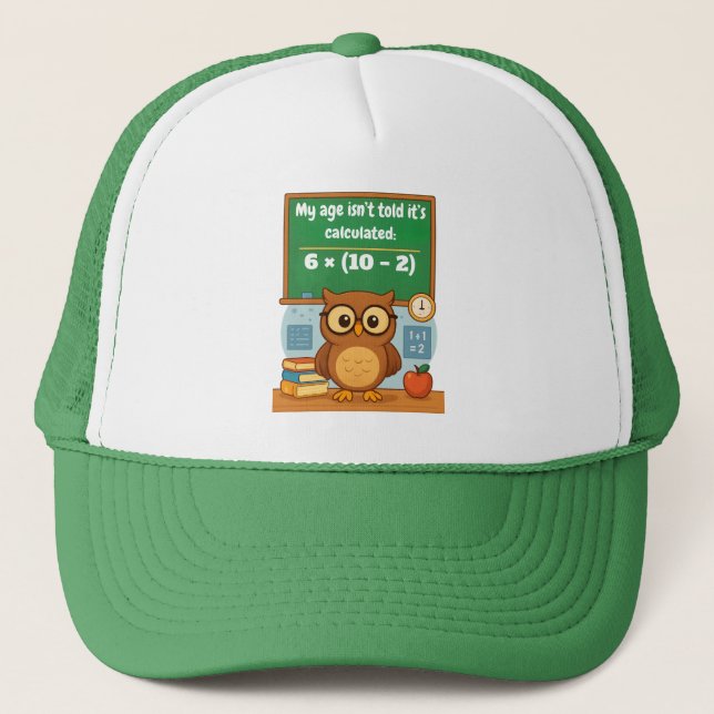 Personalized Funny Math Lover Humor Owl Birthday  Keps (Framsida)