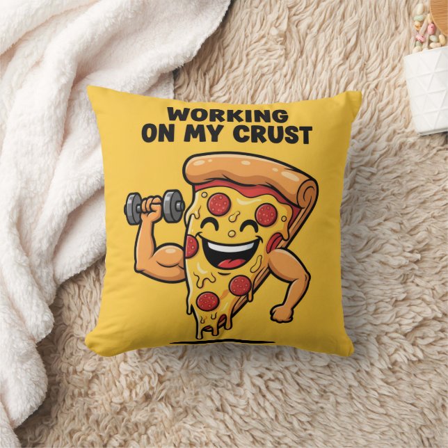 Personalized Funny Pizza Weightlifting Pun  Kudde (Filt)