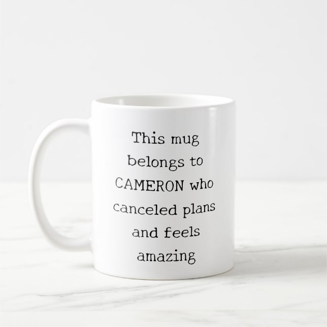 Personalized Funny Quote Introvert Homebody Humor Kaffemugg (Vänster)